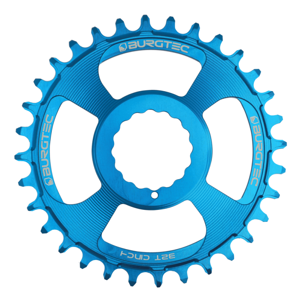 Burgtec 3mm Offset Thick Thin Chainring for Race Face Cinch - 32T - Deep Blue