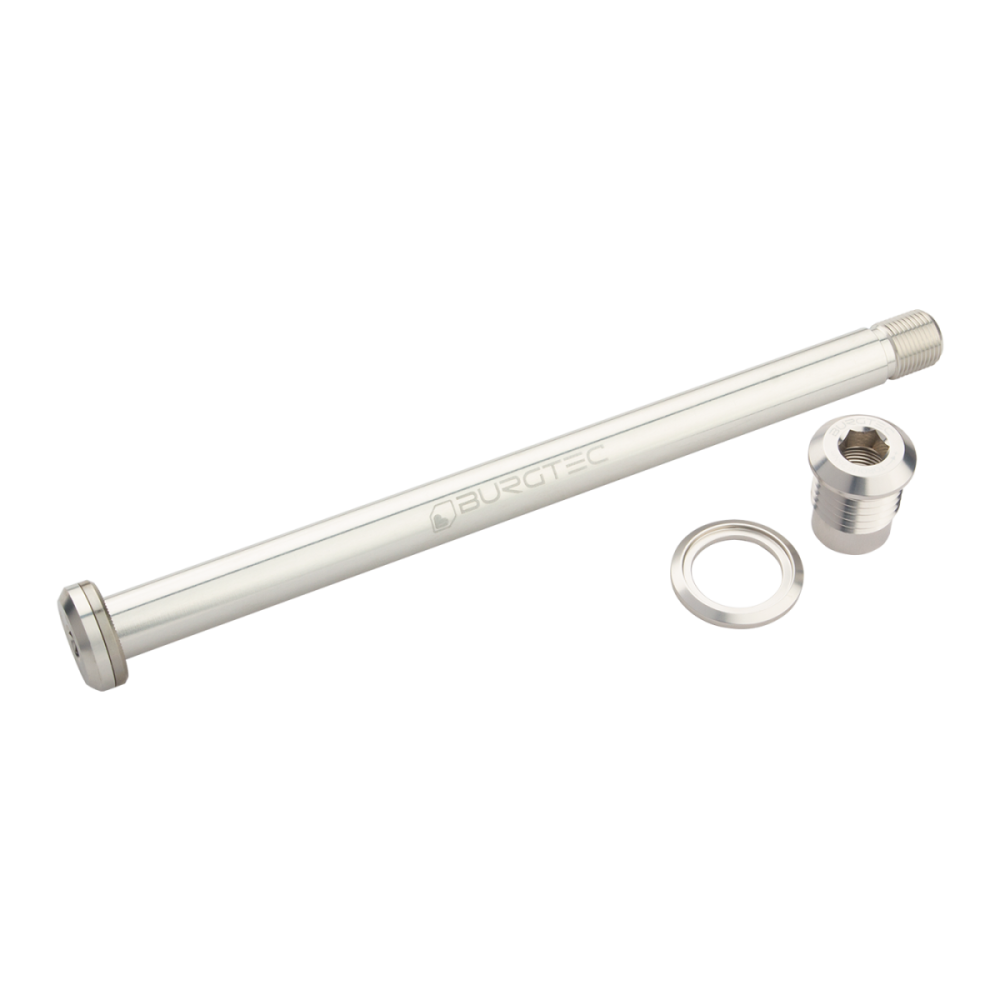 Burgtec Yeti 174mm Rear Axle - Rhodium Silver
