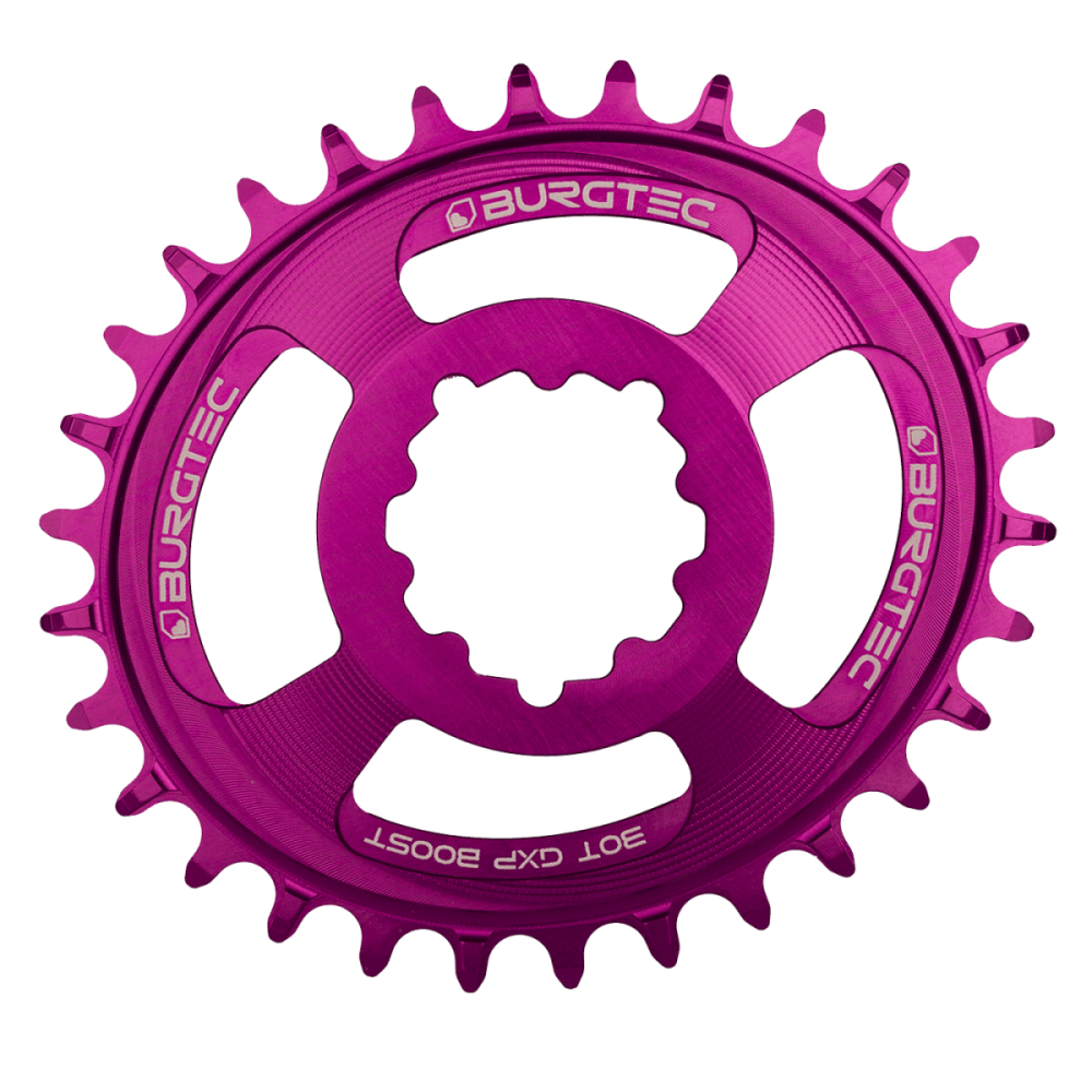 Burgtec Oval 3mm Offset Thick Thin Chainring for SRAM 3-Bolt - 32T - Deep Blue