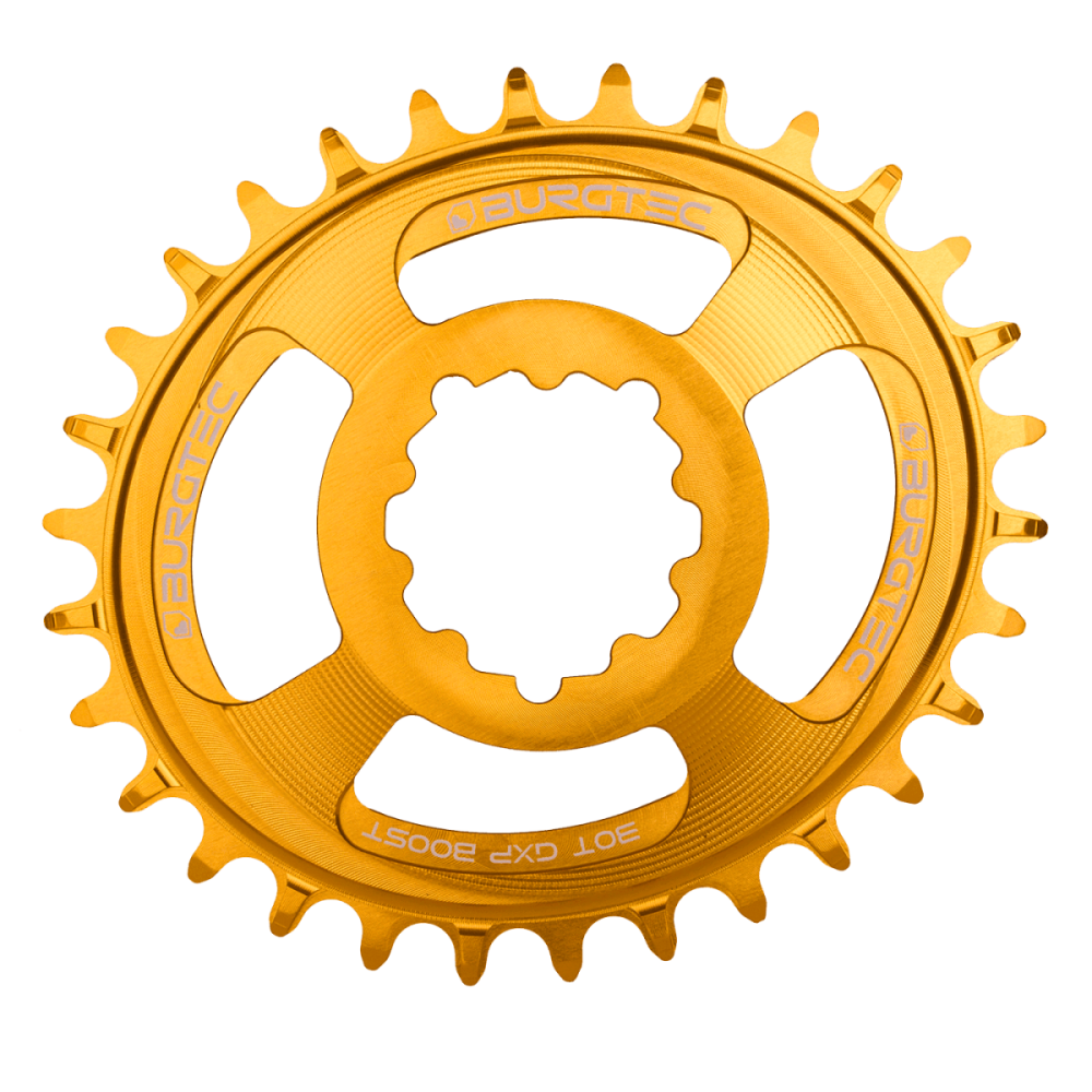 Burgtec Oval 3mm Offset Thick Thin Chainring for SRAM 3-Bolt - 32T - Deep Blue