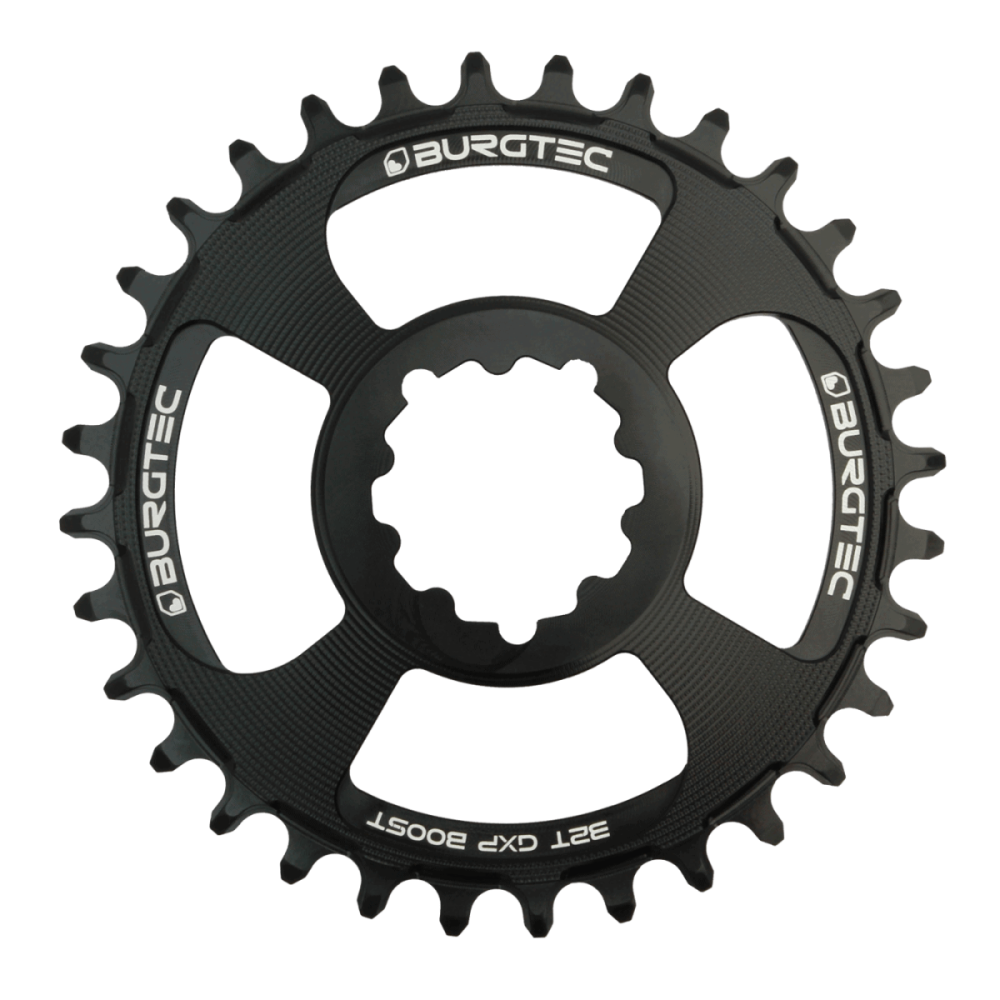 Burgtec 3mm Offset Thick Thin Chainring for SRAM 3-Bolt - 34T - Black, Burgtec Black