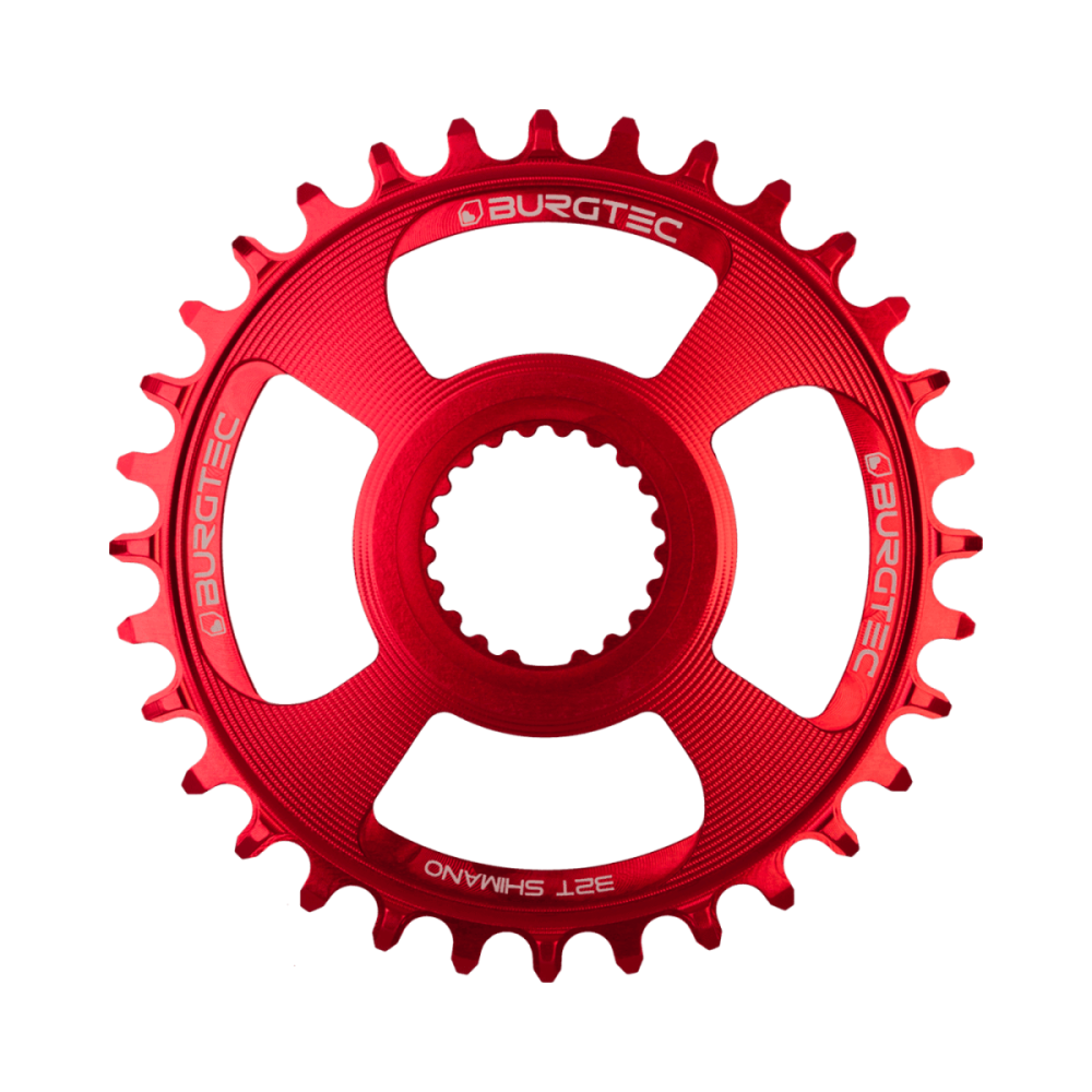 Burgtec Thick Thin Chainring for Shimano Direct Mount - 34T - Race Red