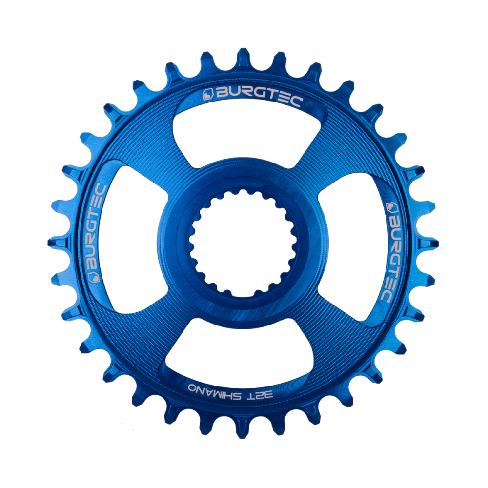 Burgtec Thick Thin Chainring for Shimano Direct Mount - 32T - Deep Blue