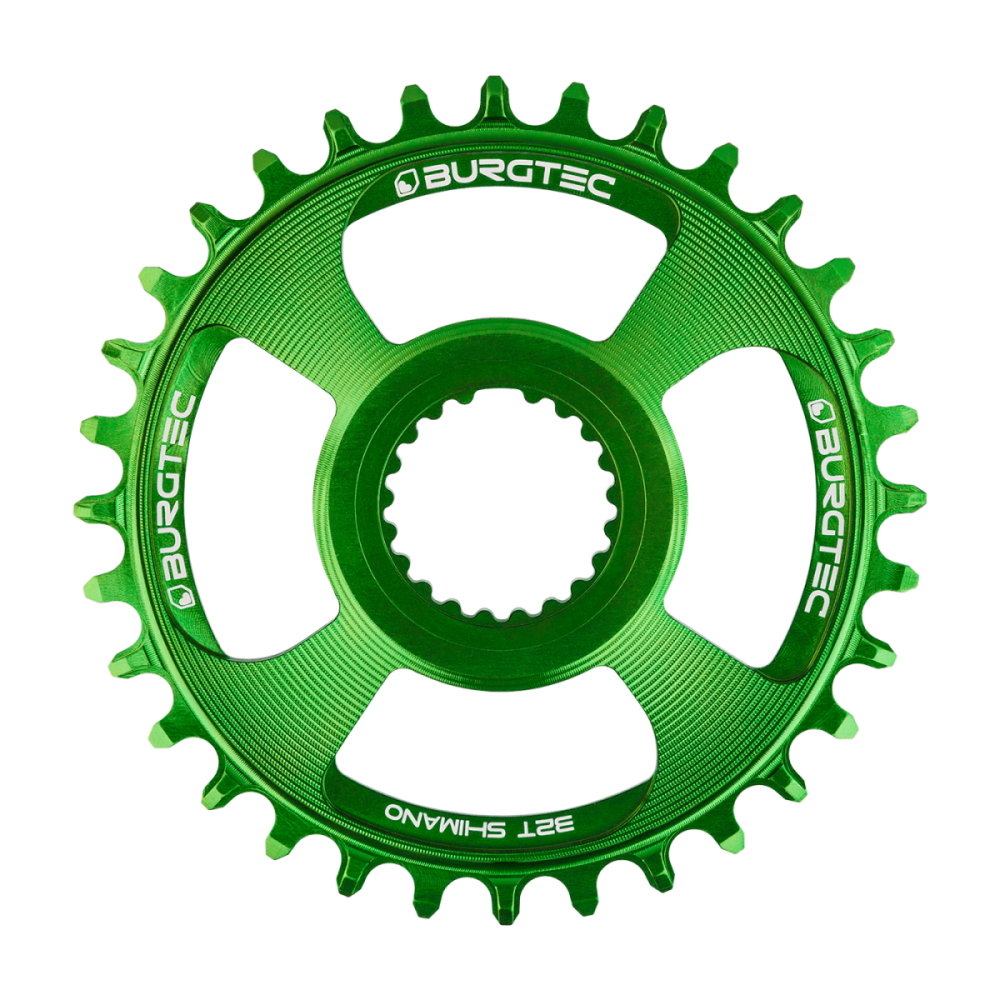 Burgtec Thick Thin Chainring for Shimano Direct Mount - 32T - Candy Spruce Green
