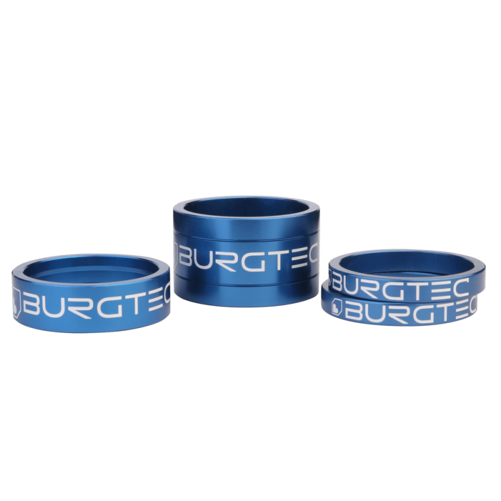 Burgtec Stem Spacers - Deep Blue (5mm Spacer x2, 10mm Spacer, 20mm Spacer)