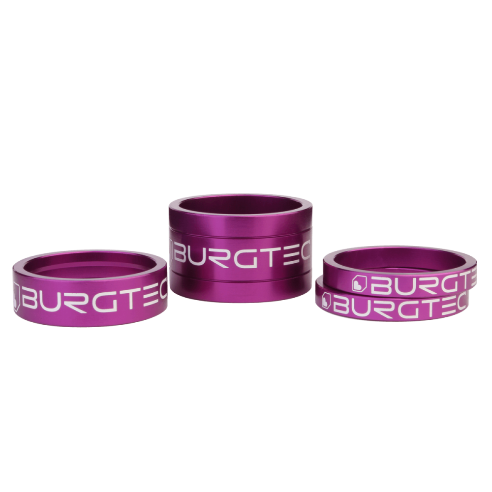 Burgtec Stem Spacers - Purple Rain (5mm Spacer x2, 10mm Spacer, 20mm Spacer)