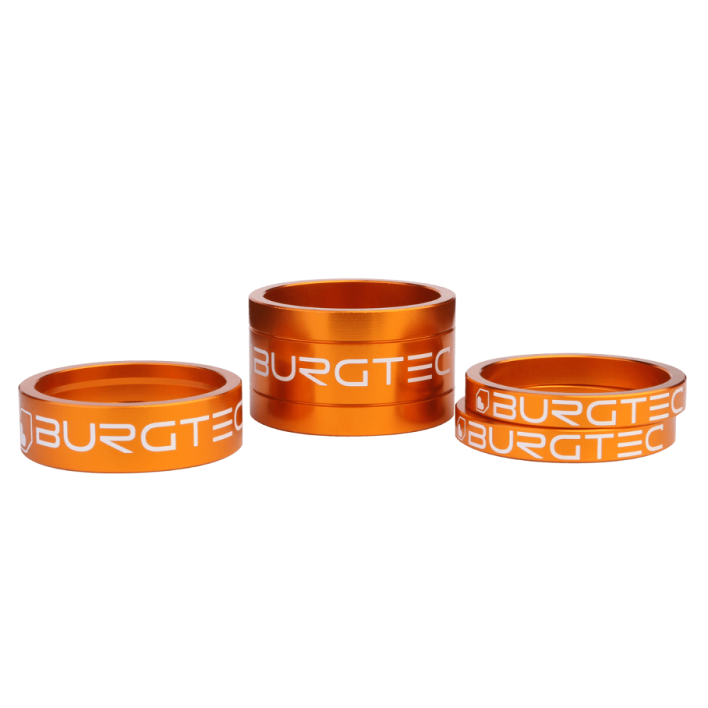 Burgtec Stem Spacers - Iron Bro Orange (5mm Spacer x2, 10mm Spacer, 20mm Spacer)