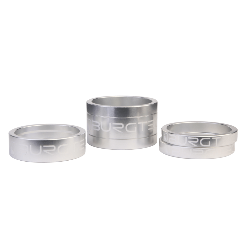 Burgtec Stem Spacers - Rhodium Silver (5mm Spacer x2, 10mm Spacer, 20mm Spacer)