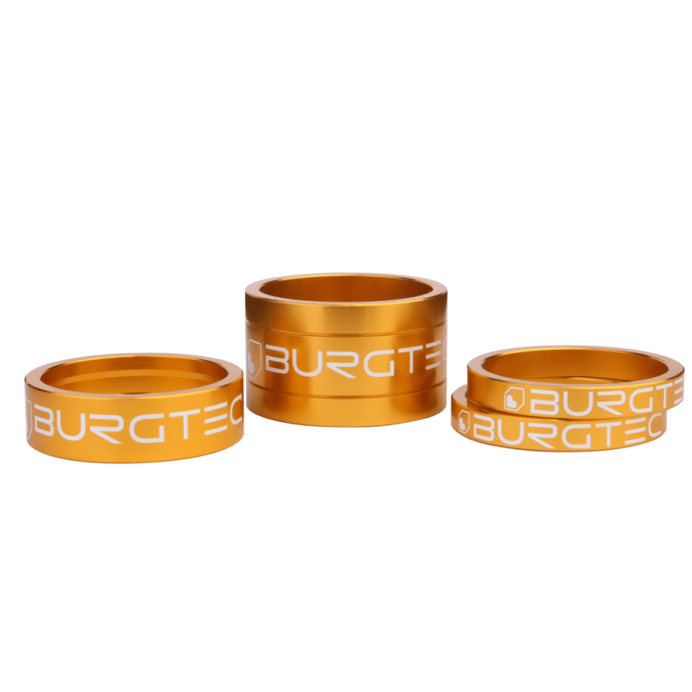 Burgtec Stem Spacers - Bullion Gold (5mm Spacer x2, 10mm Spacer, 20mm Spacer), Burgtec Bullion Gold