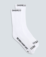 Dharco Crew Socks | White, L/XL