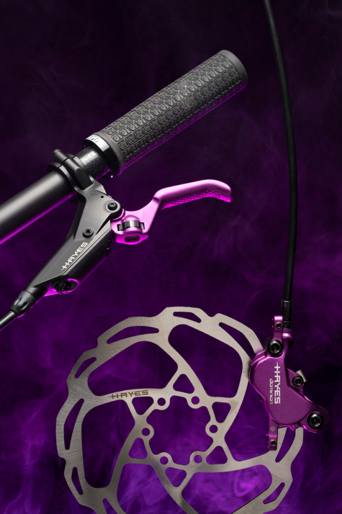 Hayes Dominion A4 Brake Kit, Regular Reach Lever (RRL), 180cm hose, Purple/Black