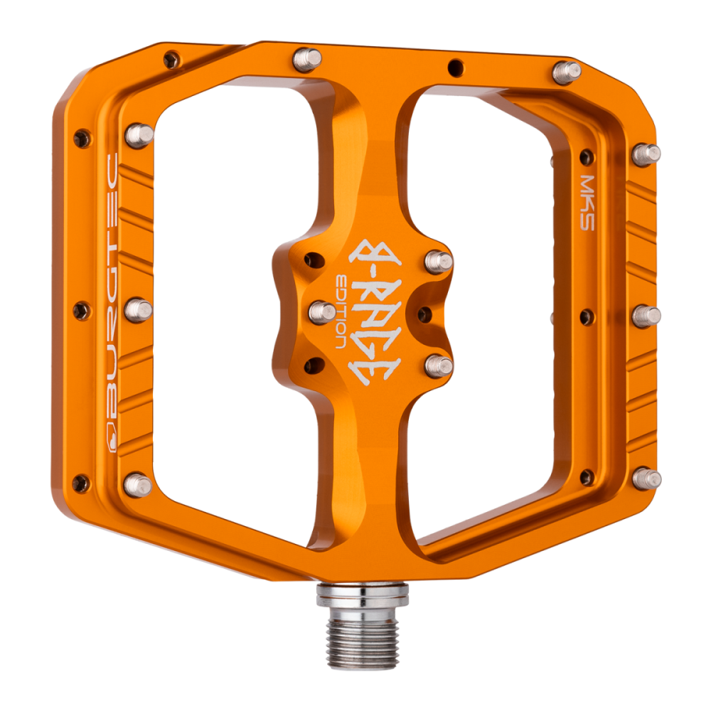 Burgtec Penthouse Flat MK5 B-Rage Edition Pedals - Iron Bro Orange