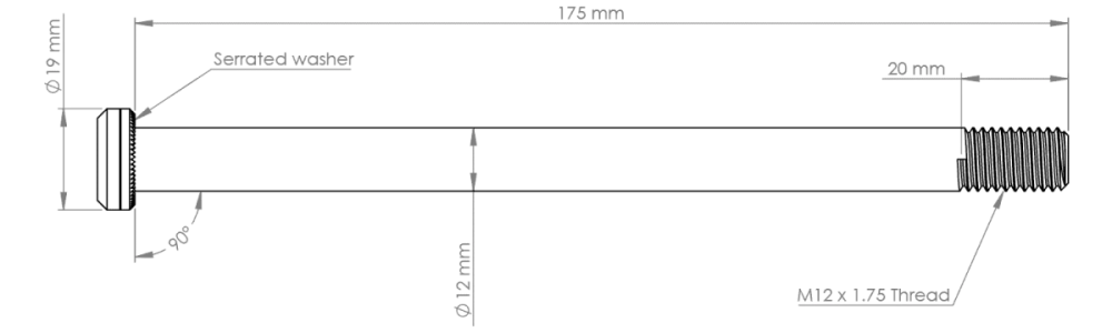 Burgtec 174mm x 12mm 1.75mm Pitch Rear Axle Kash Bronze