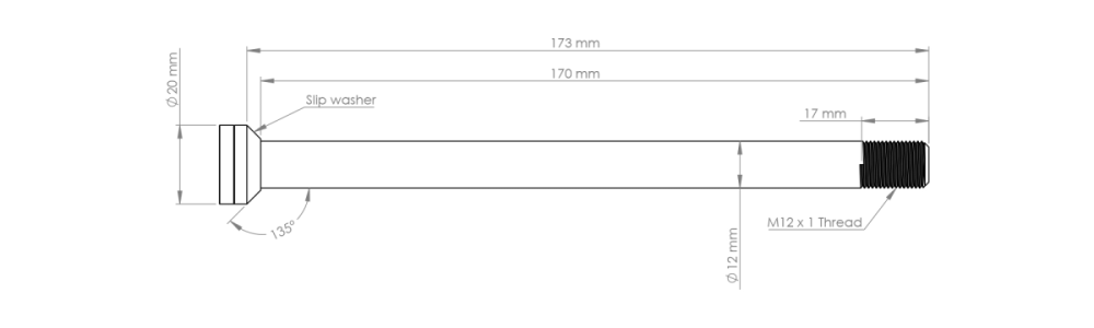 Burgtec Canyon 173mm Rear Axle - Race Red