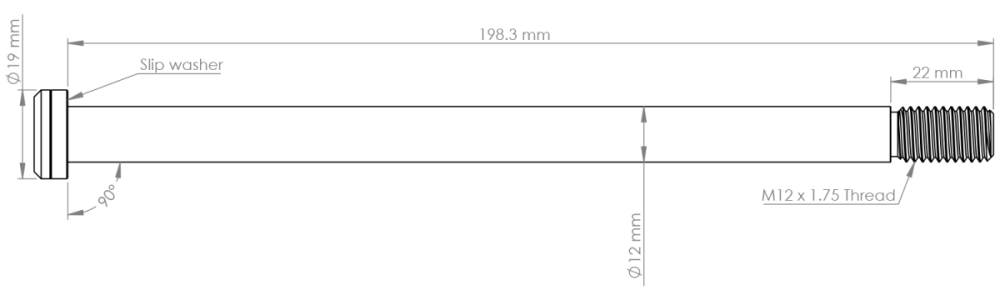Burgtec Trek 198.5mm Rear Axle - Deep Blue