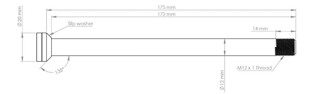 Burgtec Transition 175mm Rear Axle - Deep Blue