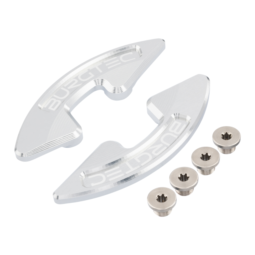 Burgtec Chainring Bash Guard - Pair - Rhodium Silver