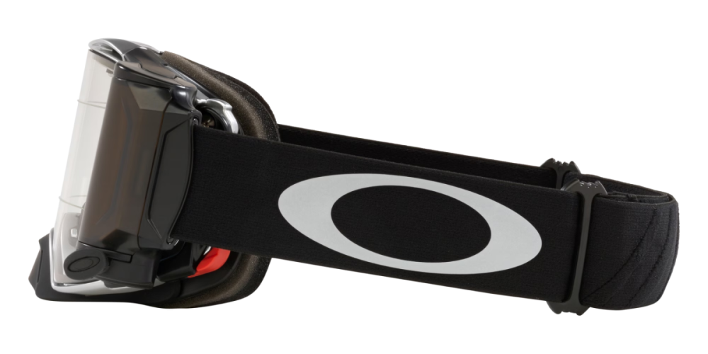 Oakley Airbrake MTB Tuff Blocks Gunmetal Black / Clear + Roll Off, One Size
