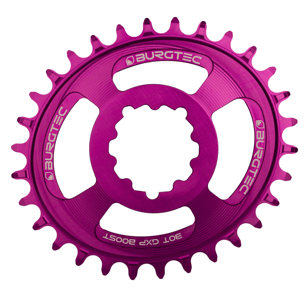 Burgtec Oval 3mm Offset Thick Thin Chainring for SRAM 3-Bolt - 30T - Purple Rain