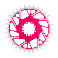Burgtec 3mm Offset Thick Thin Chainring for SRAM 8-Bolt - 28T - Toxic Barbie Pink
