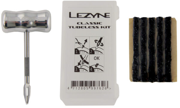 Lezyne Classic Tubeless Kit, 5 Plugs, Integrated Reamer and Plug Tool