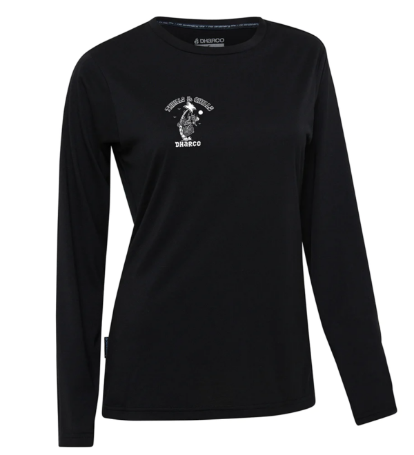 Womens Long Sleeve Tech Tee | Thrills & Chils